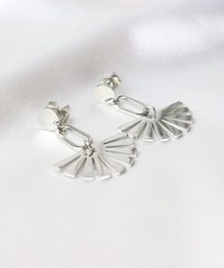 Ατσάλινα, ασημί σκουλαρίκια