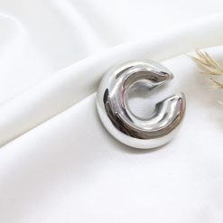 Ατσάλινο Ear Cuff σκουλαρίκι μεγάλο σε χρώμα ασημί - skl-159A