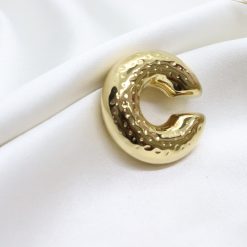 Ατσάλινο Ear Cuff σφυρήλατο σκουλαρίκι μεγάλο σε χρώμα χρυσό - skl-160X