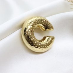 Ατσάλινο Ear Cuff σφυρήλατο σκουλαρίκι μεγάλο σε χρώμα χρυσό - skl-160X