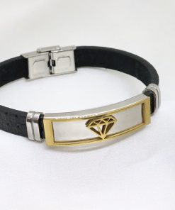 Ανδρικό βραχιόλι με δέρμα και ατσάλι