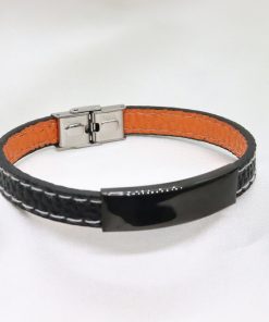 Ανδρικό βραχιόλι με δέρμα και ατσάλι