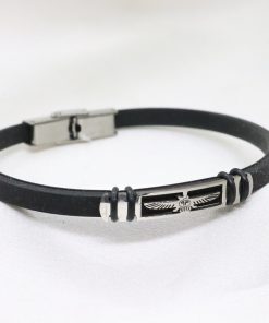 Ανδρικό βραχιόλι από καουτσούκ και ατσάλι