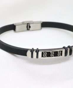 Ανδρικό βραχιόλι από καουτσούκ και ατσάλι