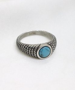 Ατσάλινο δαχτυλίδι με τυρκουάζ πέτρα