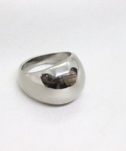 Ατσάλινο δαχτυλίδι στρογγυλό σε ασημί χρώμα