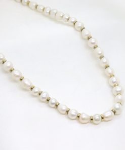 Κολιέ με μαργαριτάρια και χρυσές χάντρες