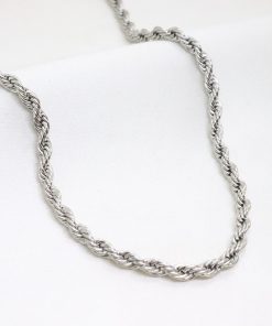 Ατσάλινη στριφτή αλυσίδα σε ασημί χρώμα