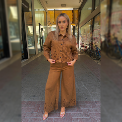 Suede Chic Σετ Πουκάμισο & Παντελόνα με Laser Cut | Ταμπά
