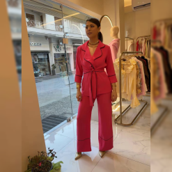 Brigitte Boutique Elegant Σετ Σακάκι & Παντελόνι με Ζώνη | Φούξια