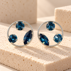 Ocean Eclipse - Χειροποίητα Σκουλαρίκια με πέτρες Swarovski