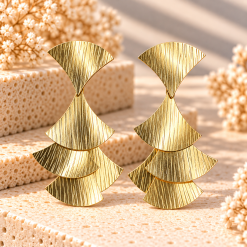 Éventail Palma Gold – Χειροποίητα Statement Σκουλαρίκια