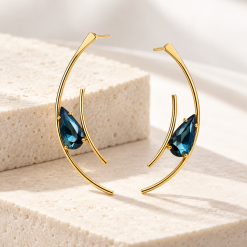 Nerissa Blue – Χειροποίητα Σκουλαρίκια με Swarovski