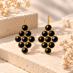 Veloura Black – Χειροποίητα Σκουλαρίκια με Swarovski