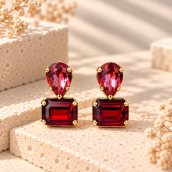 Rubina – Χειροποίητα Σκουλαρίκια με Swarovski