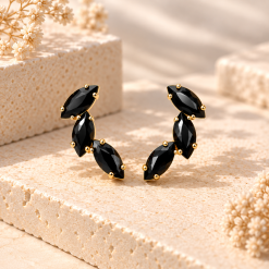 Selene Black – Χειροποίητα Σκουλαρίκια με Swarovski