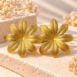 Floréa Gold – Χειροποίητα Statement Σκουλαρίκια