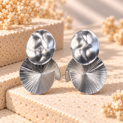 Lunaria Silver – Χειροποίητα Statement Σκουλαρίκια